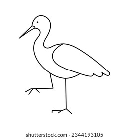 
Continuous one line drawing of heron bird  vector illustration