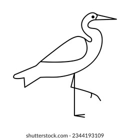 
Continuous one line drawing of heron bird  vector illustration