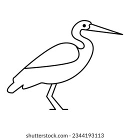 
Continuous one line drawing of heron bird  vector illustration