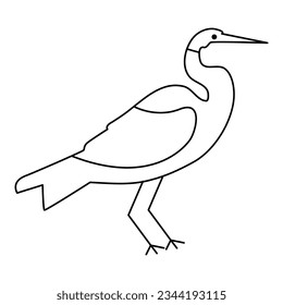 
Continuous one line drawing of heron bird  vector illustration