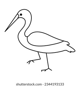 
Continuous one line drawing of heron bird  vector illustration
