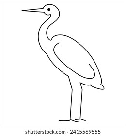 Dibujo continuo de una línea de la ilustración del vector de heron
