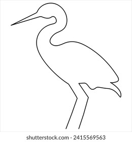 Dibujo continuo de una línea de la ilustración del vector de heron