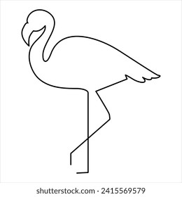 Dibujo continuo de una línea de la ilustración del vector de heron