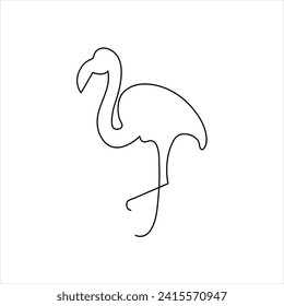Continuous one line drawing of heron bird vector illustration 