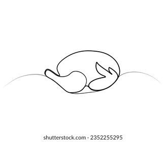 continuous one line drawing of holiday turkey. Haloween or thanksgiving design decoration.