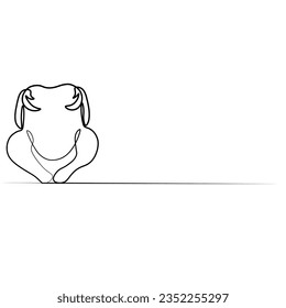 continuous one line drawing of holiday turkey. Haloween or thanksgiving design decoration.