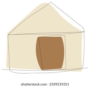 Continuous one line drawing home. Home concept.