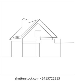 Kontinuierliche Zeichnung einer Linie mit der Zeichnung der Heimatlinie, Vektorgrafik 