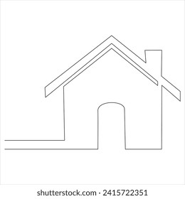 Continuous one line drawing of home line art drawing vector illustration 