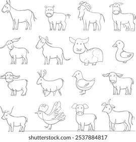 Continuous one line drawing home animal