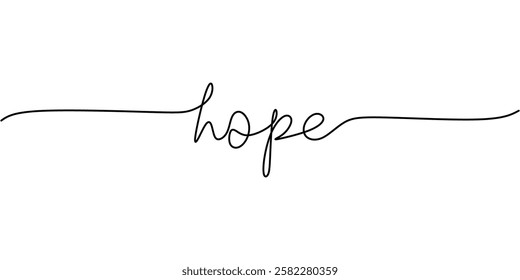 Continuous One line drawing of Hope. Embracing optimism and a promising future. Vector illustration hand drawn.