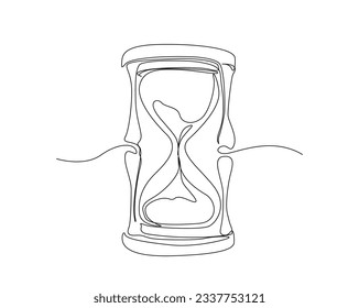 Dibujo continuo de una línea de vidrio. Ilustración vectorial de la línea de temporizador de vidrio de arena. Trazo editable.	