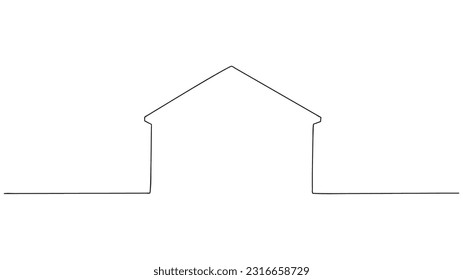 Continuous one line drawing of house. vector illustration.