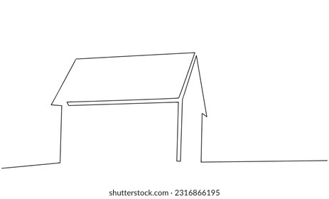 Continuous one line drawing of house. vector illustration.