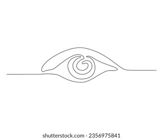 Continuous one line drawing of human eye. Visual concept , human eye outline vector illustration. Editable stroke.