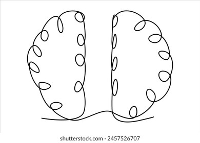 
Dibujo continuo de una línea del cerebro humano. Estilo minimalista dibujado a mano. Ilustración vectorial de arte de línea cerebral