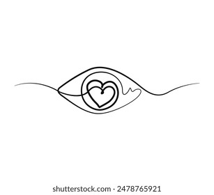 Continuous one line drawing of human eye illustration. perfect for beauty care concept.