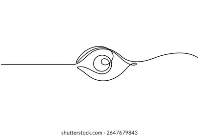 Continuous one line drawing human eye. beautiful eye in single line art, Eye sign in continuous line drawing style.