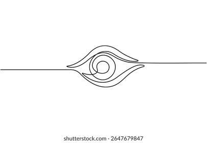 Continuous one line drawing human eye. beautiful eye in single line art, Eye sign in continuous line drawing style.