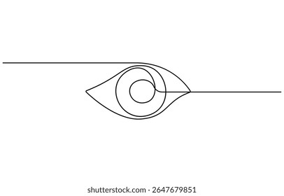 Continuous one line drawing human eye. beautiful eye in single line art, Eye sign in continuous line drawing style.