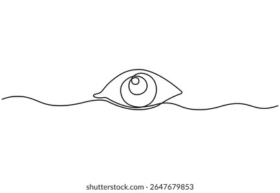 Continuous one line drawing human eye. beautiful eye in single line art, Eye sign in continuous line drawing style.