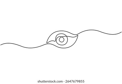 Continuous one line drawing human eye. beautiful eye in single line art, Eye sign in continuous line drawing style.