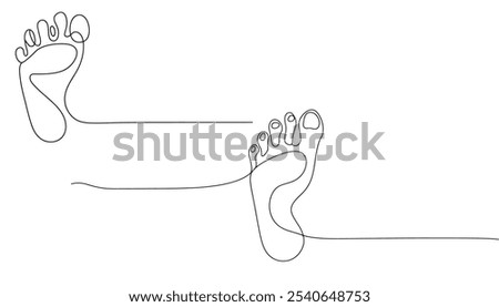 Continuous one Line Drawing of Human Foot 