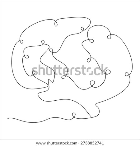 Continuous one line drawing of human brain brain line art vector illustration genius idea and psychology concept editable stroke