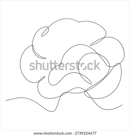 Continuous one line drawing of human brain brain line art vector illustration genius idea and psychology concept editable stroke
