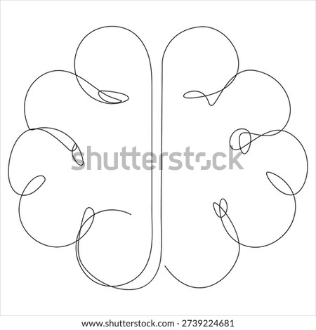 Continuous one line drawing of human brain brain line art vector illustration genius idea and psychology concept editable stroke