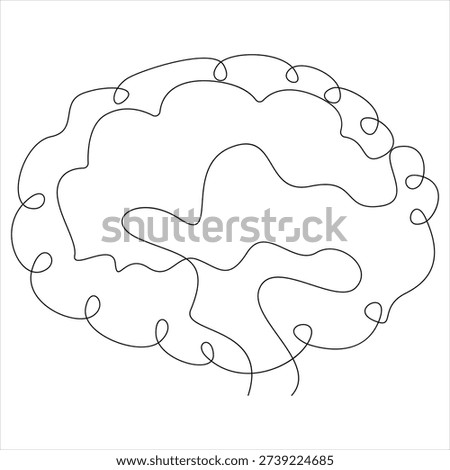 Continuous one line drawing of human brain brain line art vector illustration genius idea and psychology concept editable stroke