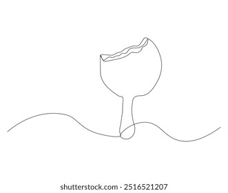 Continuous one line drawing ice cream bar stick. Dessert concept. Single line draw design vector
