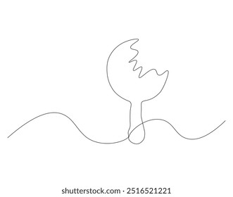Continuous one line drawing ice cream bar stick. Dessert concept. Single line draw design vector
