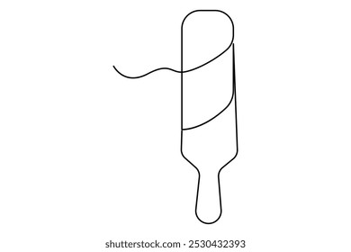 Continuous One line drawing of Ice cream single line vector illustration.editable stroke. isolated on white background