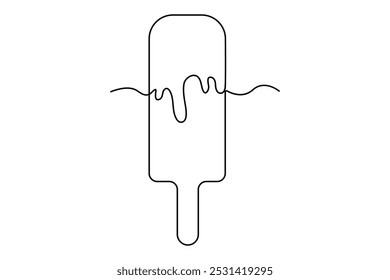 Dibujo continuo de una línea de helado de una sola línea de Ilustración vectorial. trazo editable. aislado sobre fondo blanco