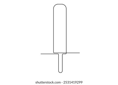 Continuous One line drawing of Ice cream single line vector illustration.editable stroke. isolated on white background