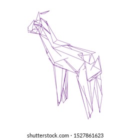 Continuous one line drawing. Impala walking symbol. Logo of the Impala. Vector illustration