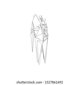 Continuous one line drawing. Impala walking symbol. Logo of the Impala. Vector illustration