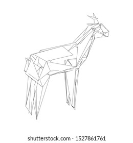 Continuous one line drawing. Impala walking symbol. Logo of the Impala. Vector illustration