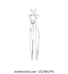 Continuous one line drawing. Impala walking symbol. Logo of the Impala. Vector illustration