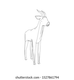 Continuous One Line Drawing Impala Walking Stock Vector (Royalty Free ...