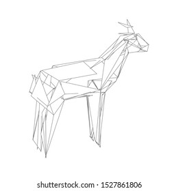 Continuous one line drawing. Impala walking symbol. Logo of the Impala. Vector illustration