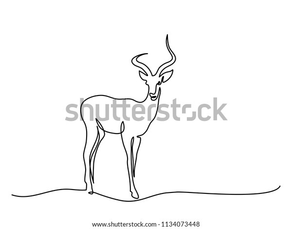 Continuous One Line Drawing Impala Walking Stock Vector (Royalty Free ...