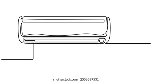 Continuous one line drawing of indoor Air Conditioner. Air conditioner one line art vector illustration, Continuous single line drawing of indoor Air Conditioner vector illustration, Air conditioner. 
