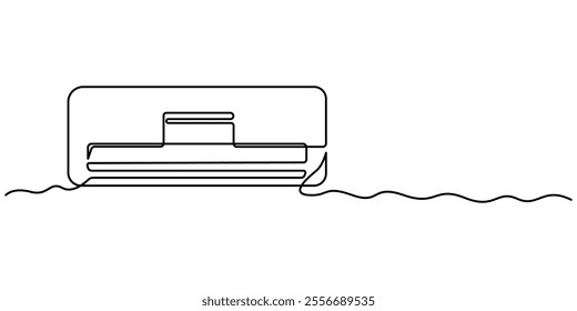 Continuous one line drawing of indoor Air Conditioner. Air conditioner one line art vector illustration, Continuous single line drawing of indoor Air Conditioner vector illustration, Air conditioner. 