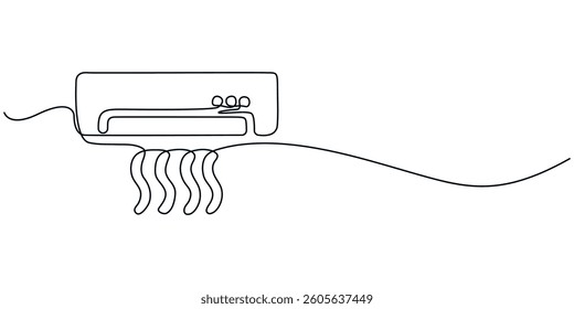  Continuous one line drawing of indoor Air Conditioner. Air conditioner one line art vector illustration, Continuous single line drawing of indoor Air Conditioner vector illustration, Air conditioner.