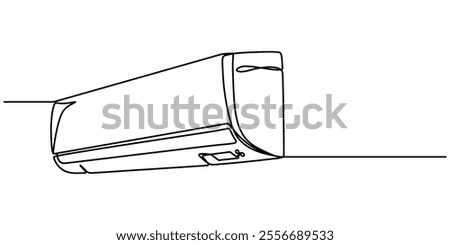 Continuous one line drawing of indoor Air Conditioner. Air conditioner one line art vector illustration, Continuous single line drawing of indoor Air Conditioner vector illustration, Air conditioner. 