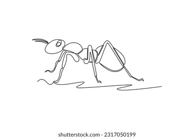 Continuous one line drawing insects concept  Single line draw design vector graphic illustration 