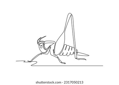 Continuous one line drawing insects concept. Single line draw design vector graphic illustration.